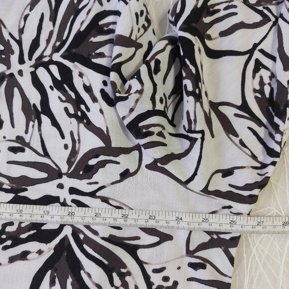 Joseph Ribkoff Blouse Plus Size 20 Black Vanilla Floral Trapeze Button Up Front - Picture 11 of 13